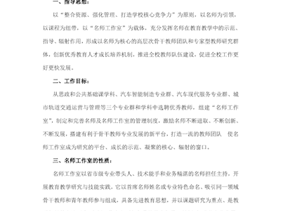 1-4-1.专业建设：名师工作室建设方案 